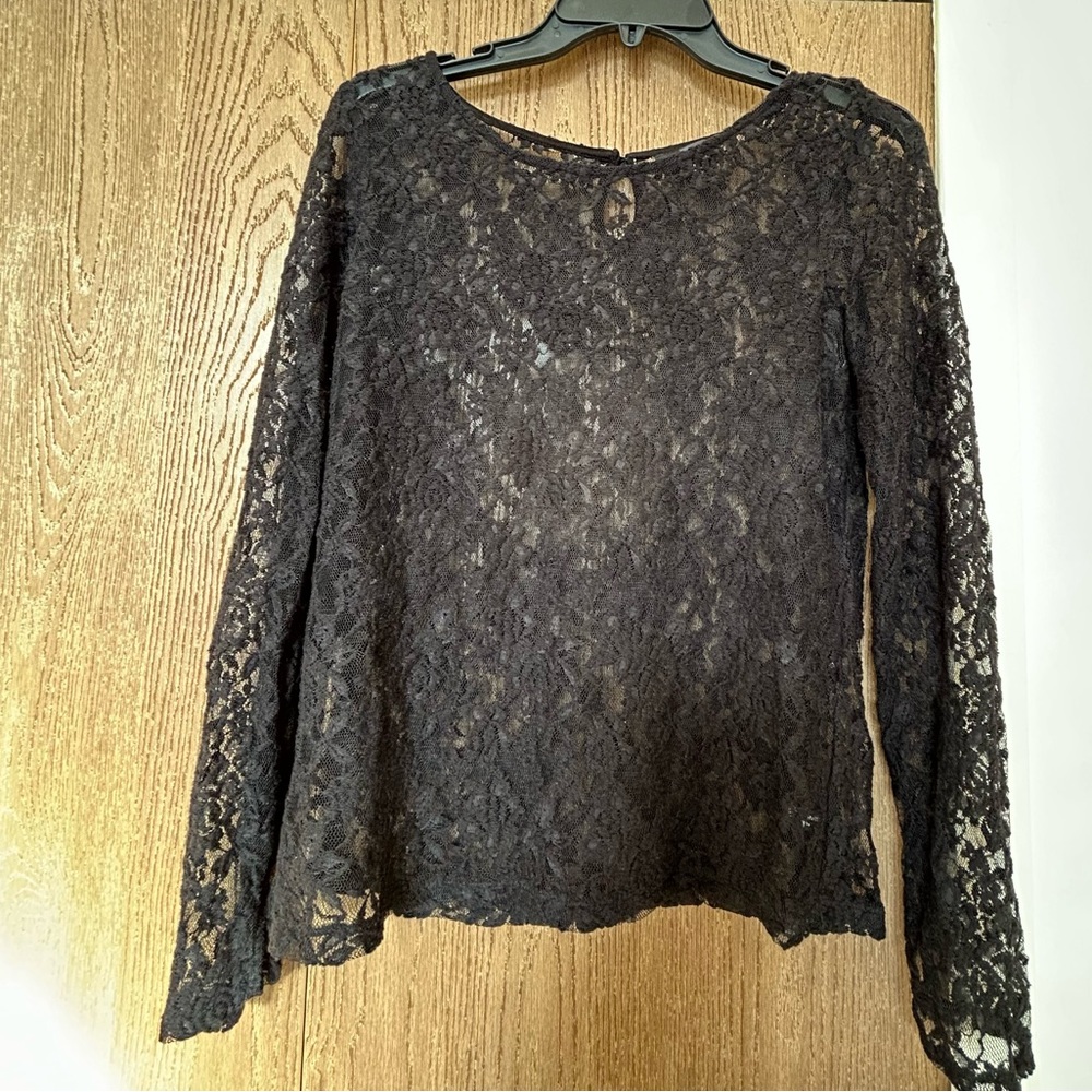 The Limited Black Lace Long Sleeve Top Size medium